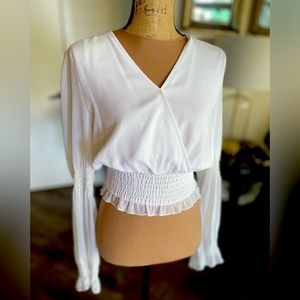 Guess White Chiffon Top